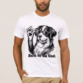 T-shirt Cool Lucky Dog Funny Sunglasses Dog with Shamrock (Devant)