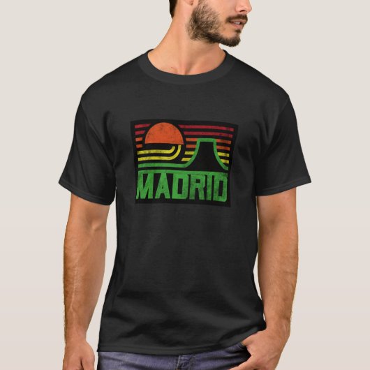 T-shirt Cool Madrid Espagne Espana Abstrait Carré Graphic (Devant)