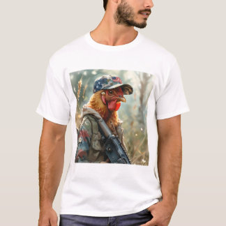 T-shirt Cool MAGA poulet avec pistolet Camouflage Casquett
