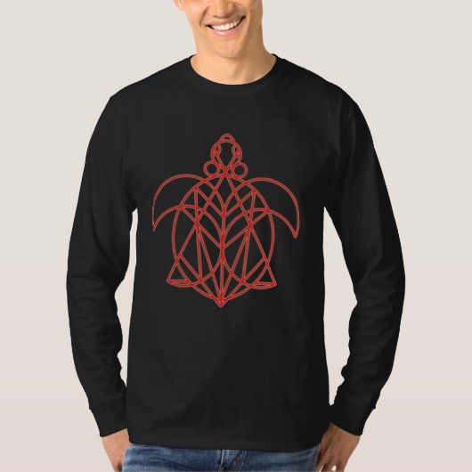 T-shirt Cool Mandala Sacred Geometry Turtle (Devant)