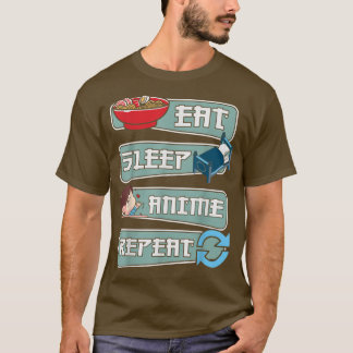 T-shirt Cool Manger Sleep Anime Répéter Ramen Japonais Gra