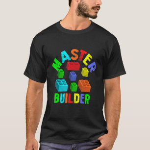T-shirt Cool Master Builder Funny Building Blocks drôle Me