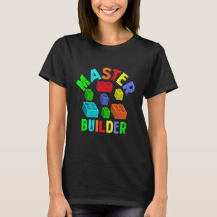 T-shirt Cool Master Builder Funny Building Blocks drôle Me