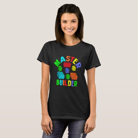 T-shirt Cool Master Builder Funny Building Blocks drôle Me (Devant entier)