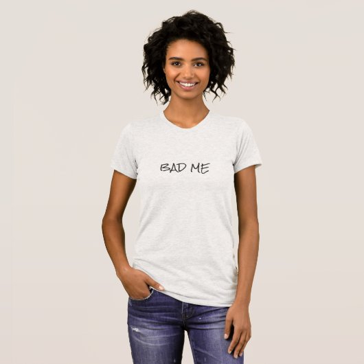 T-shirt Cool Mauvais moi Simple Noir Imprimer Texte Person (Devant entier)