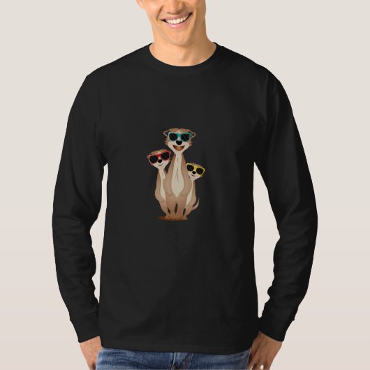 T-shirt Cool meerkat group with sunglasses (Devant)
