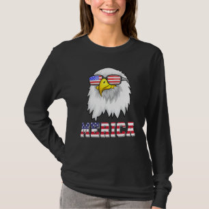 T-shirt Cool Merica Drapeau Américain Lunettes de soleil P