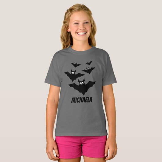 T-shirt Cool mignon chauves chauves-souris Halloween Votre (Devant entier)