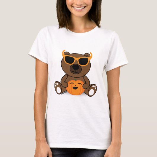 T-shirt Cool mignon Halloween lunettes de soleil et citrou (Devant)