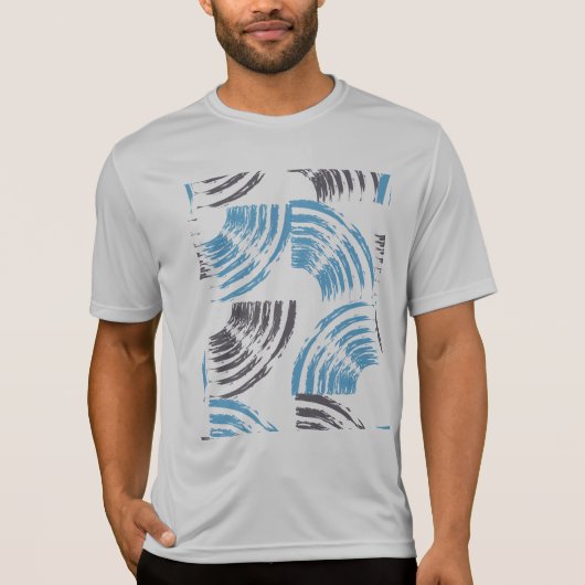 T-shirt Cool, moderne, bleu abstrait tendance (Devant)