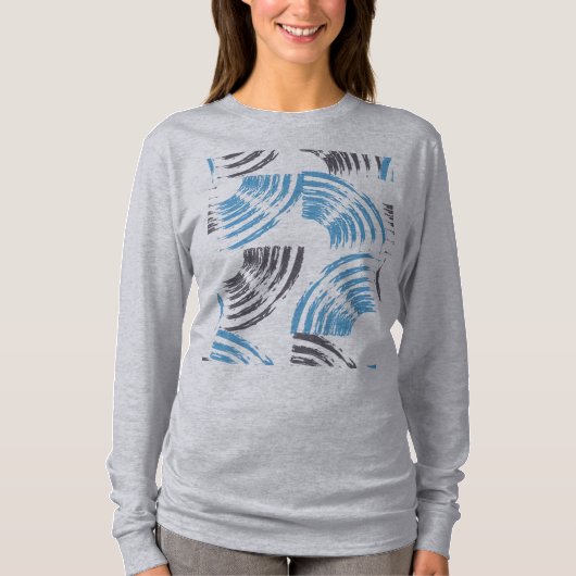 T-shirt Cool, moderne, bleu abstrait tendance (Devant)