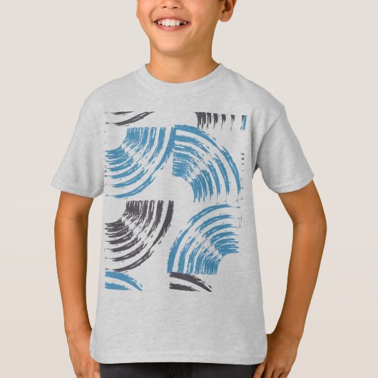 T-shirt Cool, moderne, bleu abstrait tendance (Devant)