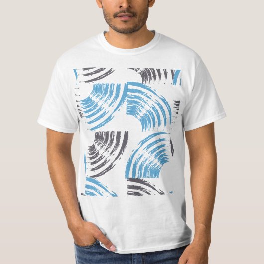 T-shirt Cool, moderne, bleu abstrait tendance (Devant)