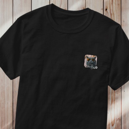 T-shirt Cool moderne de chat Grunge Nom et photo