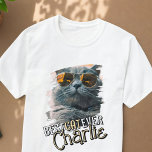 T-shirt Cool moderne Grunge Personnalisé Animaux de Compag<br><div class="desc">Ce design moderne et ludique est composé d'une typographie amusante et d'ajouter une photo personnalisée de votre animal de compagnie chat ou chaton</div>