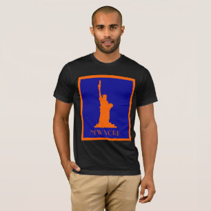 T-shirt Cool moderne New York en orange et bleu