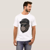 T-shirt Cool Monkey with Sunglasses and Cap Graphic Tee (Devant entier)