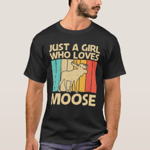 T-shirt Cool Moose Design Pour Filles Enfants Moose Deer B