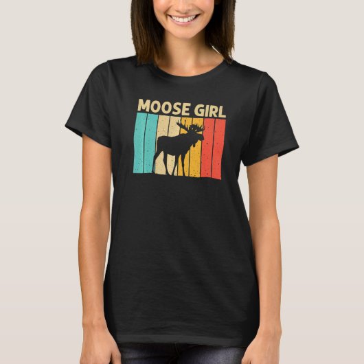 T-shirt Cool Moose For Girls Kid Moose Alaska Moose Elk Hu (Devant)