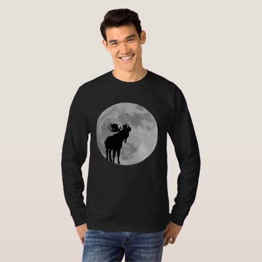 T-shirt Cool Moose  Moon    Howling Moose (Devant entier)
