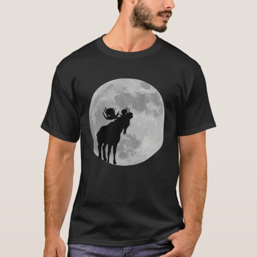T-shirt Cool Moose  Moon    Howling Moose (Devant)