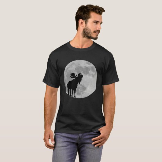 T-shirt Cool Moose  Moon    Howling Moose (Devant entier)