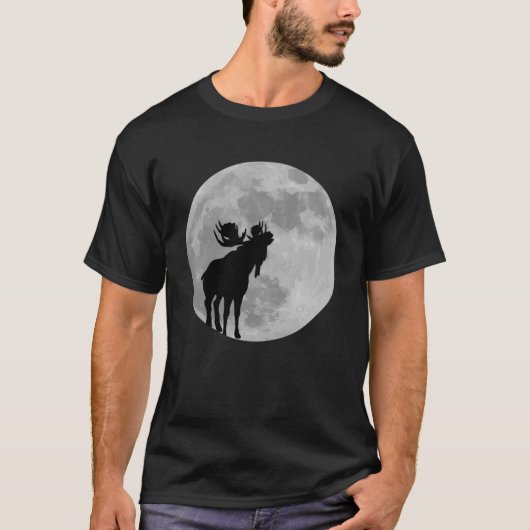 T-shirt Cool Moose Moon Howling Moose (Devant)