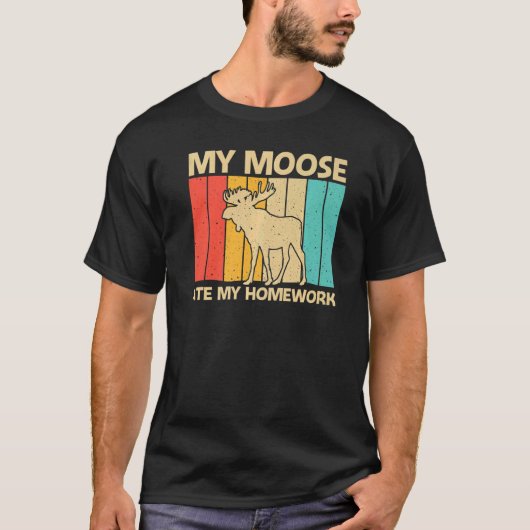 T-shirt Cool Moose Pour Enfants Garçons Moose Deer Bull El (Devant)