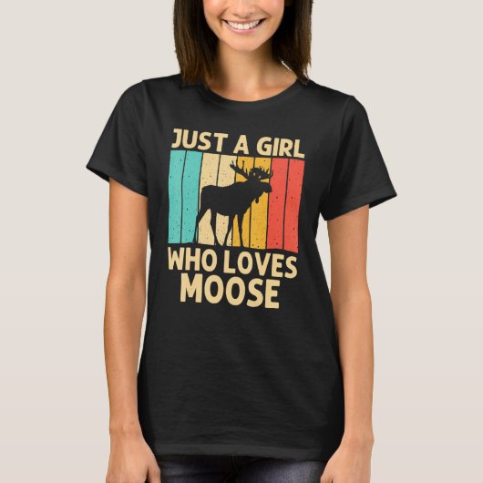 T-shirt Cool Moose Pour Filles Moose Enfant Alaska Moose E (Devant)