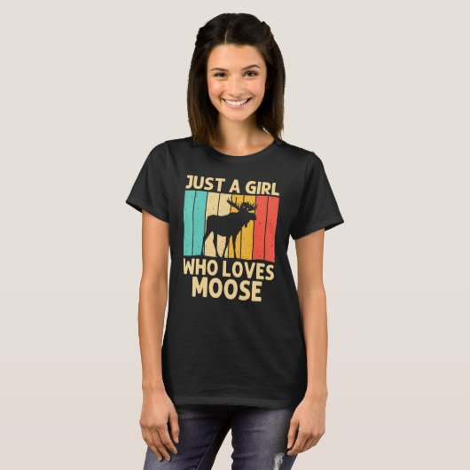 T-shirt Cool Moose Pour Filles Moose Enfant Alaska Moose E (Devant entier)