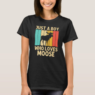 T-shirt Cool Moose Pour Garçons Moose Alaska Moose Elk Hu