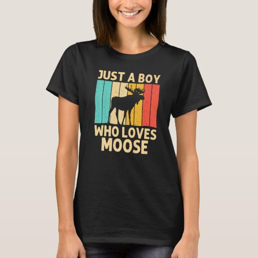 T-shirt Cool Moose Pour Garçons Moose Alaska Moose Elk Hu (Devant)