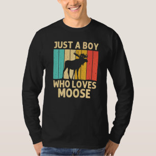 T-shirt Cool Moose Pour Garçons Moose Alaska Moose Elk Hu