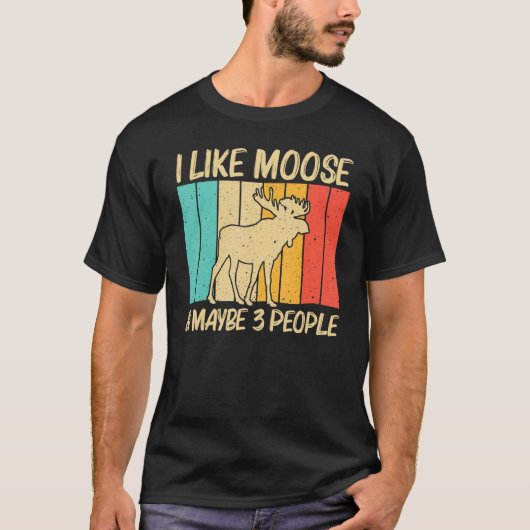 T-shirt Cool Moose Pour Hommes Femmes Moose Deer Bull Elk (Devant)