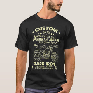 T-shirt Cool Motorcycle Co 1967 Anniversaire American Vint