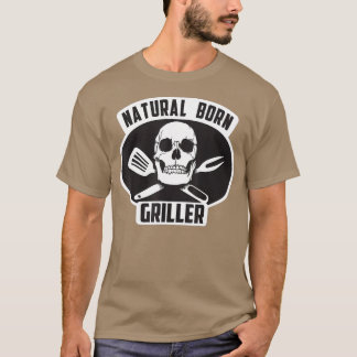 T-shirt Cool Naturel Né Griller BBQ Cadeau Pour Grill