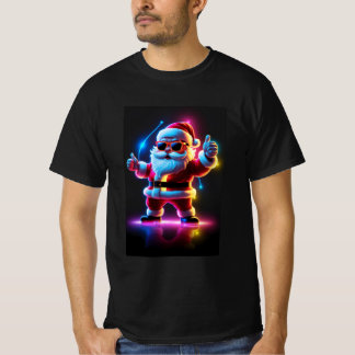 T-shirt Cool Neon Santa Claus avec lunettes de soleil - Vi