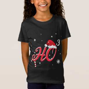 T-Shirt Cool Noël HO-3 Santa Hat Funny