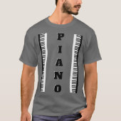 T-shirt Cool Noir & Blanc Piano Keys Musicien (Devant)