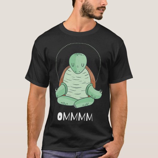 T-shirt Cool OMMM meditation relaxation turtle yoga (Devant)