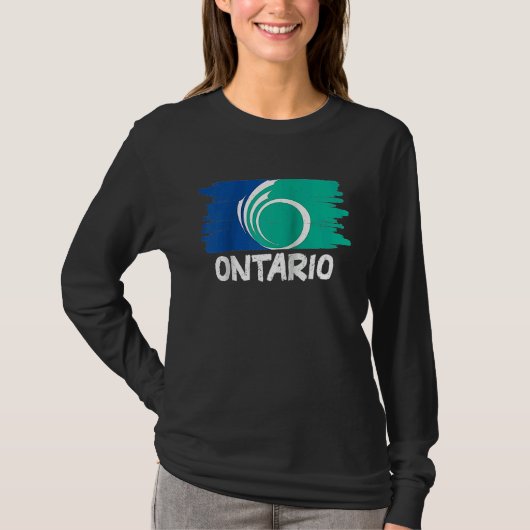T-shirt Cool Ontario Flag Raglan Baseball (Devant)