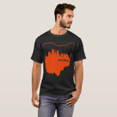 T-shirt Cool Orange Ohio State Outline Cincinnati City Sky (Devant entier)