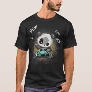 T-shirt Cool Panda Jouer Vidéo Jeu Drôle Ours Jeu F