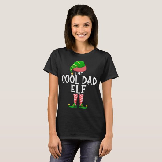 T-shirt Cool papa Elf Matching Famille Noël Party Pajam (Devant entier)