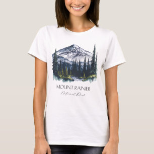 T-shirt Cool Parc national Rainier Randonnée Aquarelle