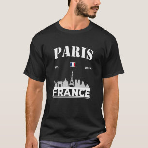 T-shirt Cool Paris France City Skyline Français Travel Sou