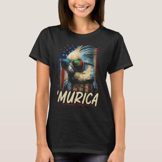 T-shirt Cool Patriotic Cockatiel Bird Murica 4th of July C (Devant)