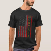 T-shirt Cool Patriotique Montana Usa - Drapeau américain I (Devant)