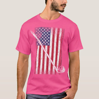 T-shirt Cool Patriotique Usa Américain Drapeau Golf Sports