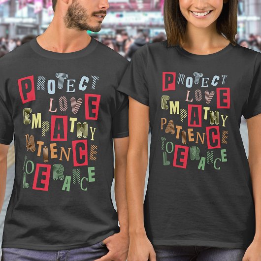 T-shirt Cool Peace Positivity Scrapbook Collage Typographi